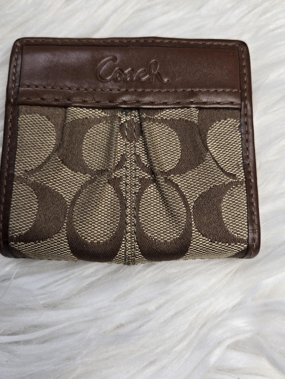 Coach Signature Canvas Bifold Wallet in Brown